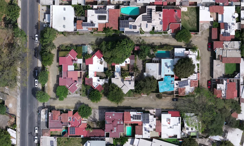 Ortofoto del fraccionamiento Villa Centella, Colima